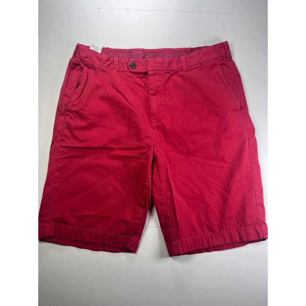 Brooks‎ Brothers Bermuda Shorts Mens 36 Red Cotton Flat Front Chino Casual 0285